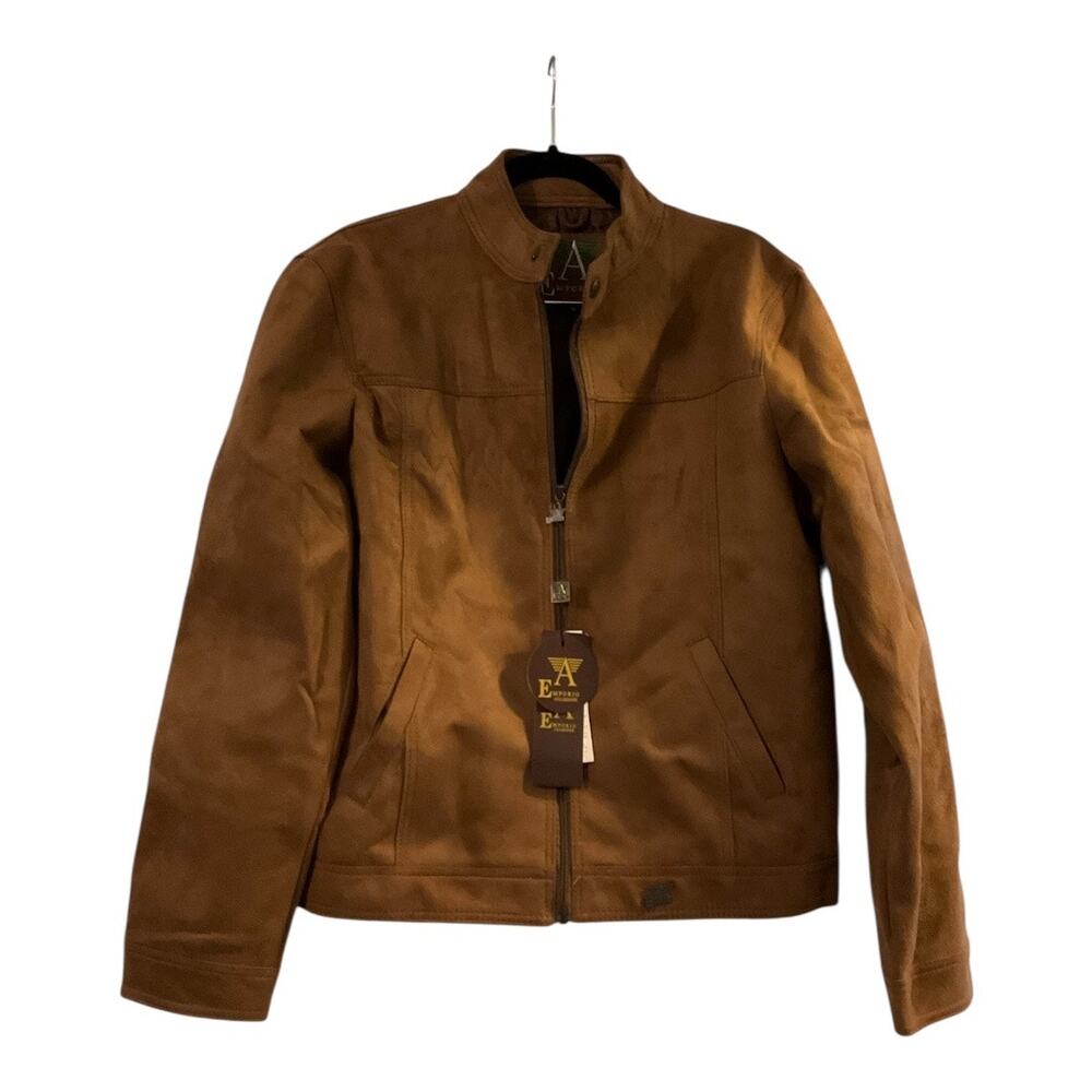 Emporio Collezione Coat Men XL Tan NWT Suede
